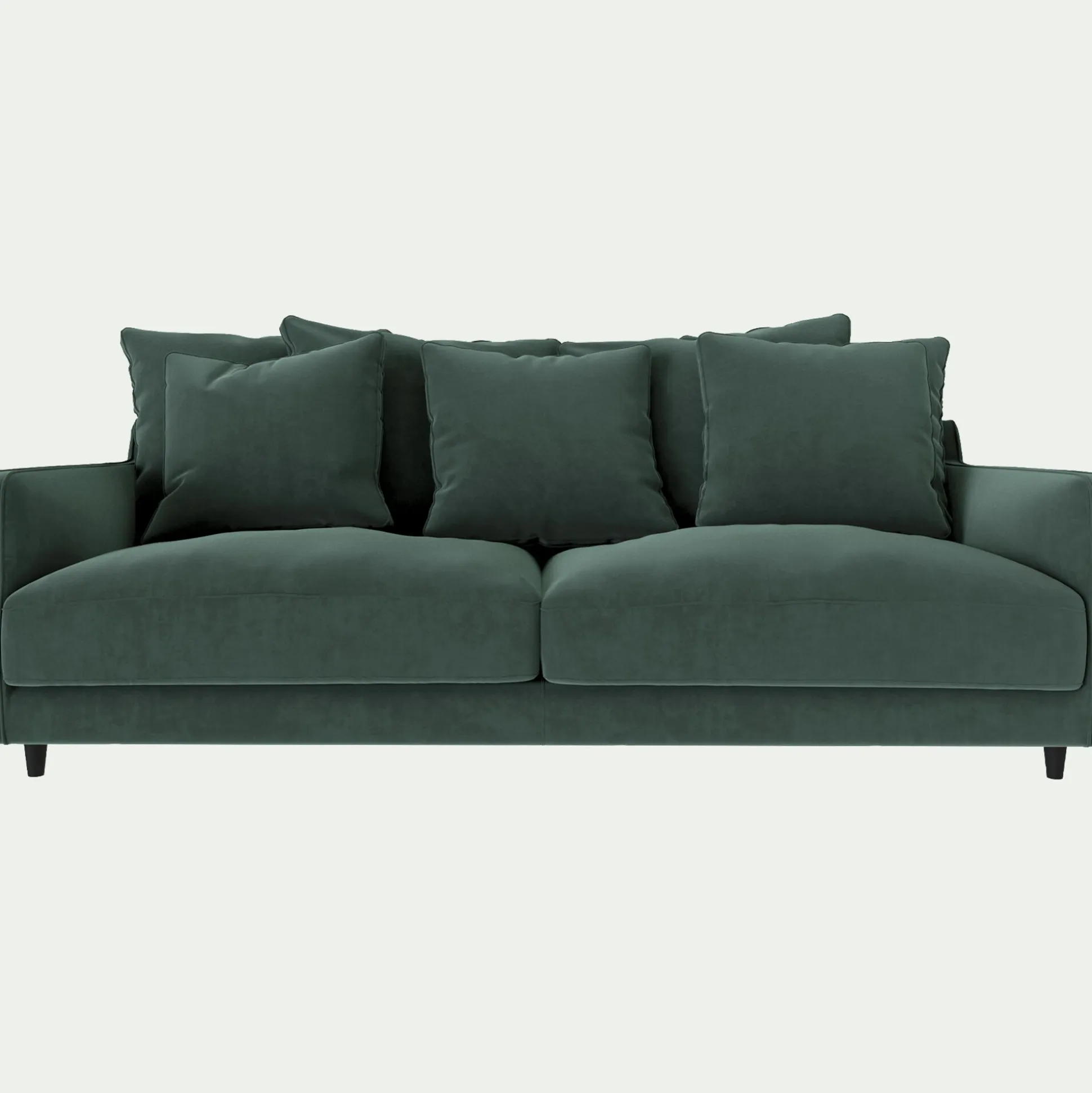 Canapé 4 places convertible matelas bultex en tissu velvet - vert sauge