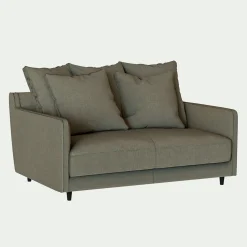 Canapé 2 places convertible tissu mixte - vert cedre