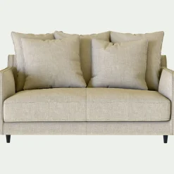 Canapé 2 places convertible tissu mixte - beige alpilles