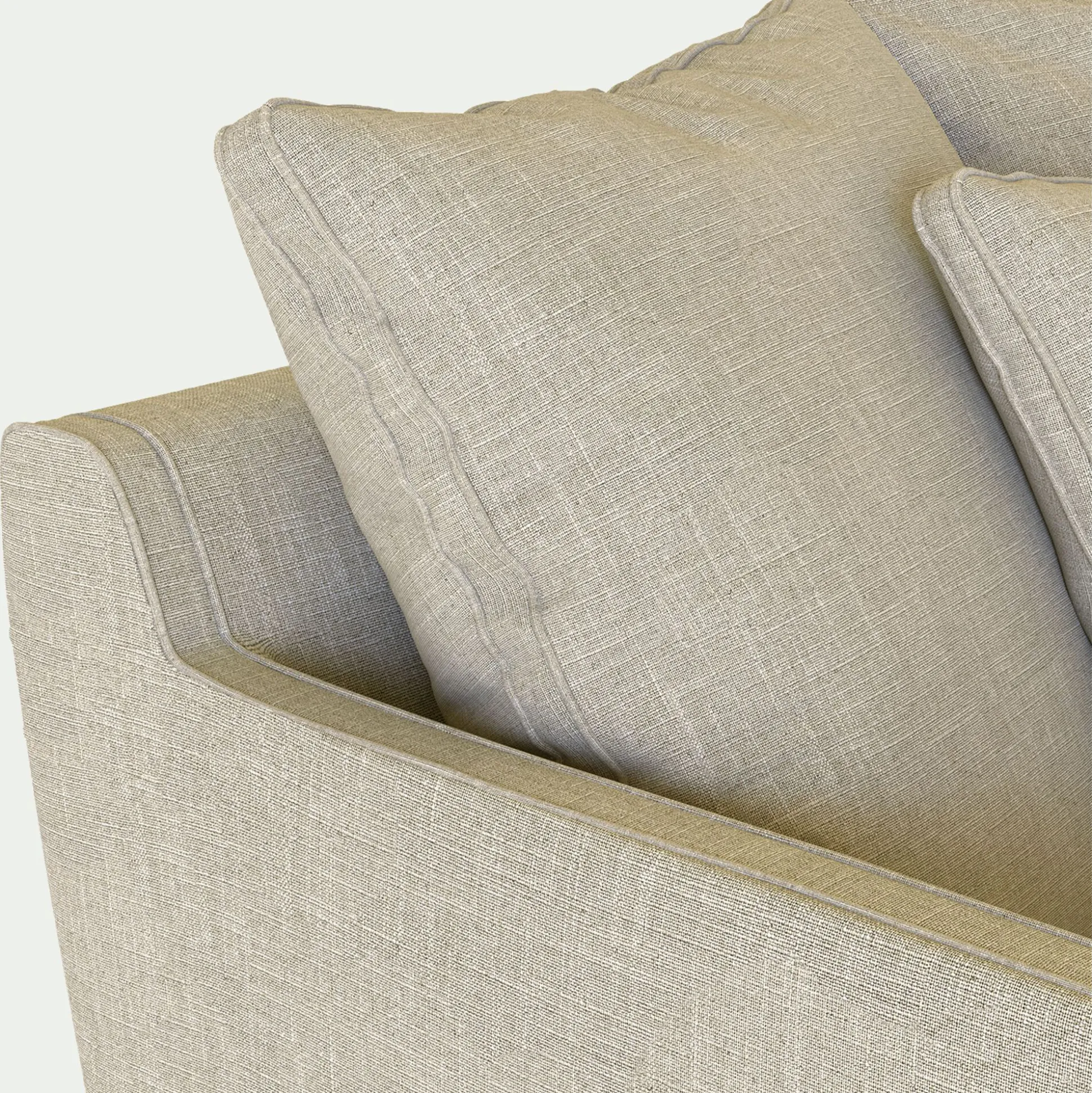 Canapé 2 places convertible tissu mixte - beige alpilles