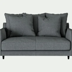 Canapé 2 places convertible tissu mixte - gris ardoise