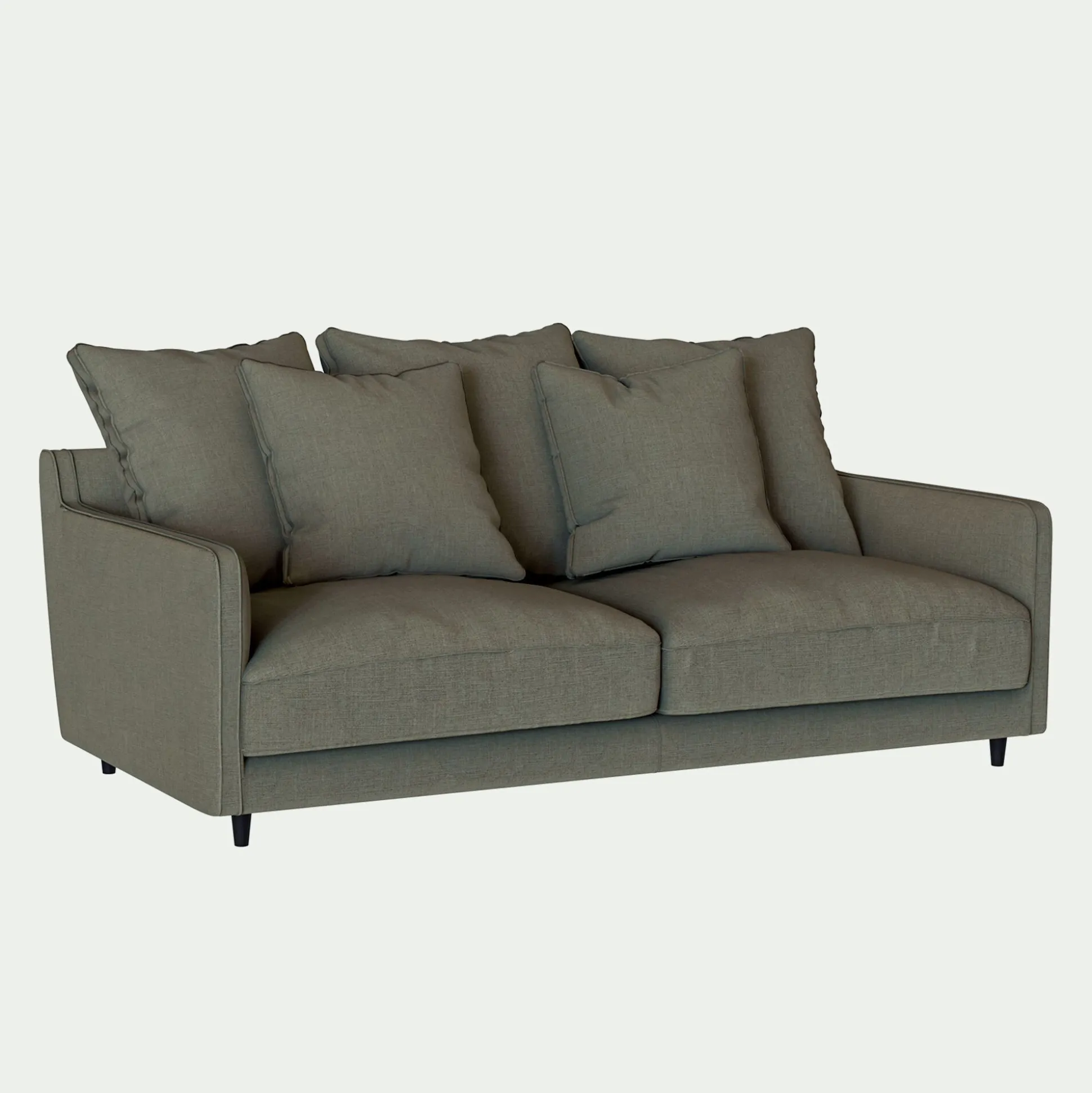 Canapé 3 places convertible tissu mixte - vert cèdre