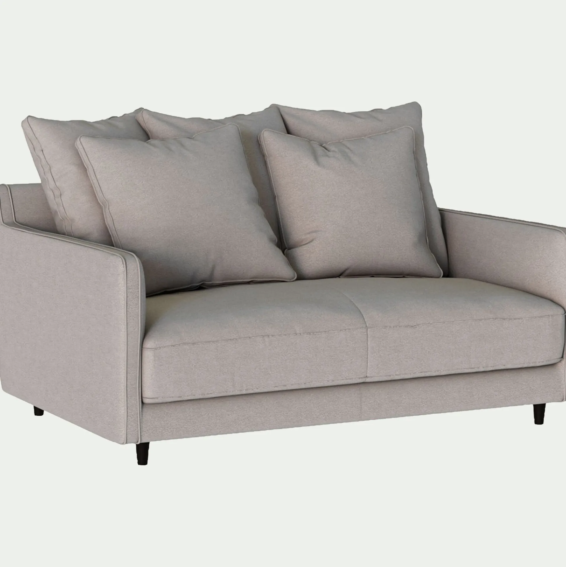 Canapé 2 places droit convertible matelas Bultex en tissu joint - gris borie