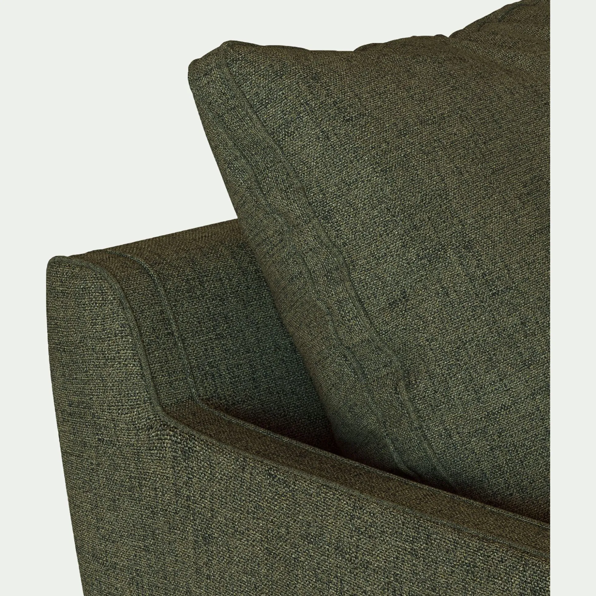 Canapé 3 places droit convertible matelas Bultex tissu joint - vert cedre