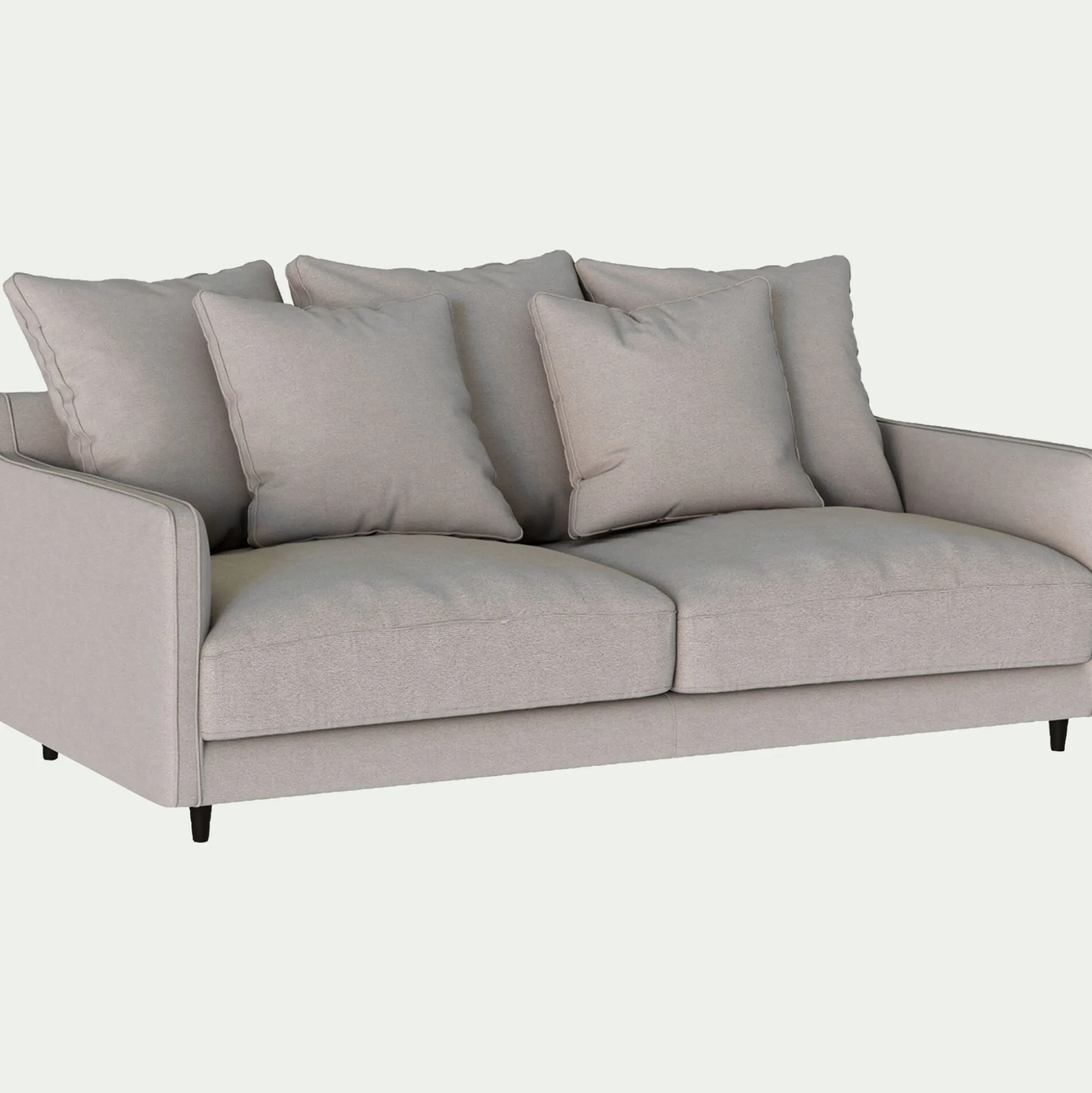 Canapé 3 places droit convertible matelas Bultex tissu joint - gris borie