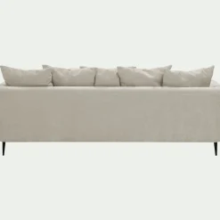Canapé 5 places fixe droit en tissu cannes - beige roucas