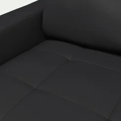 Canapé 2 places fixe en cuir avec accoudoirs 15cm - brun terre d'ombre