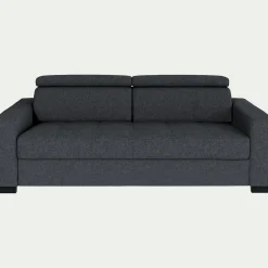Canapé 3 places fixe en pop avec accoudoirs 20cm - gris anthracite