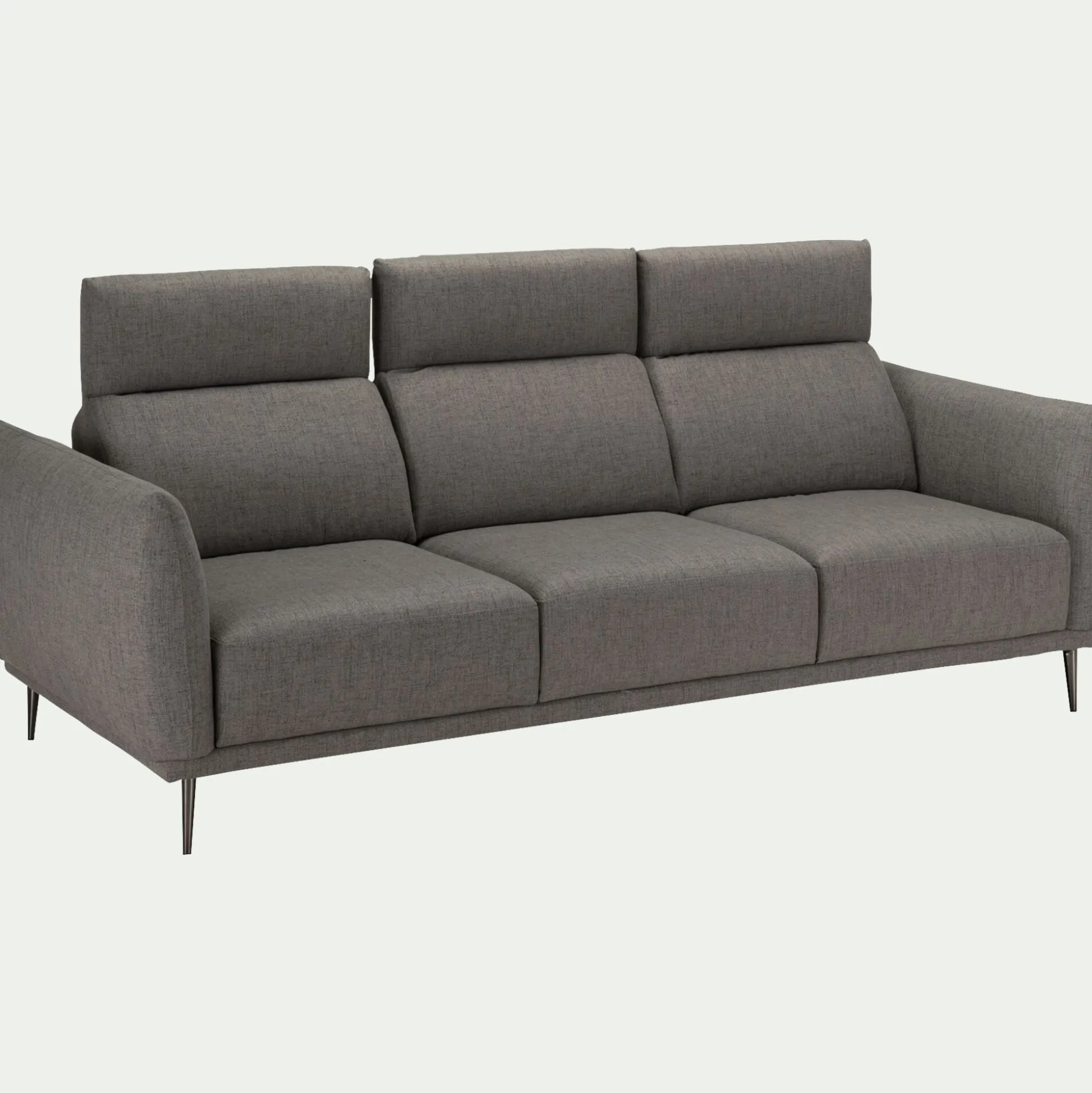 Canapé 4 places fixe en tissu avec fonction avance-recul - gris restanque