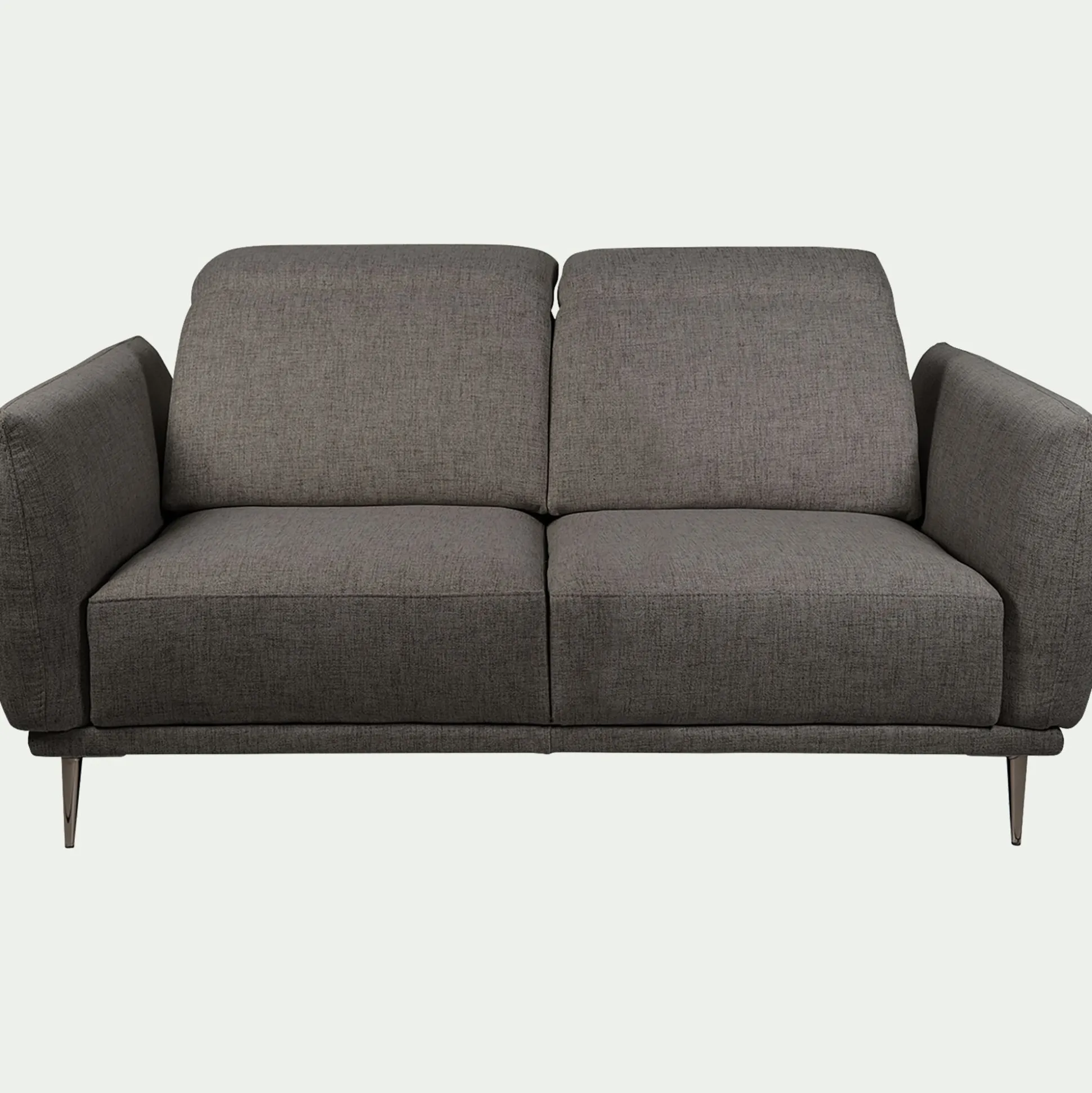 Canapé 2 places fixe en tissu avec fonction avance-recul - gris restanque