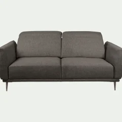 Canapé 3 places fixe en tissu avec fonction avance-recul - gris restanque