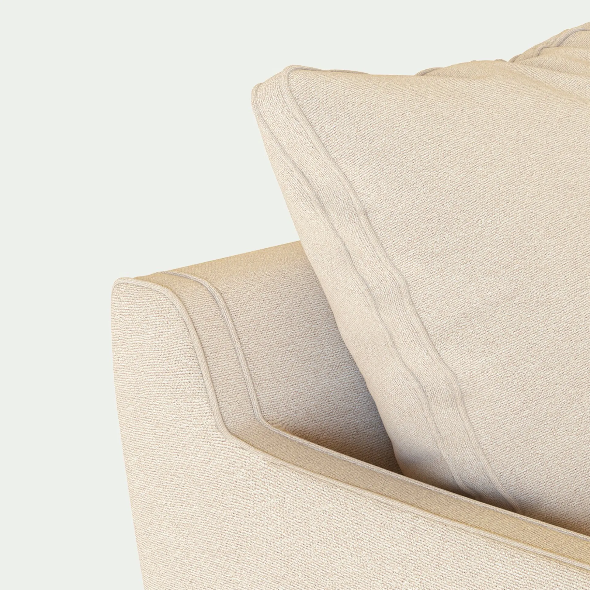 Canapé 1.5 places fixe en tissu - beige roucas