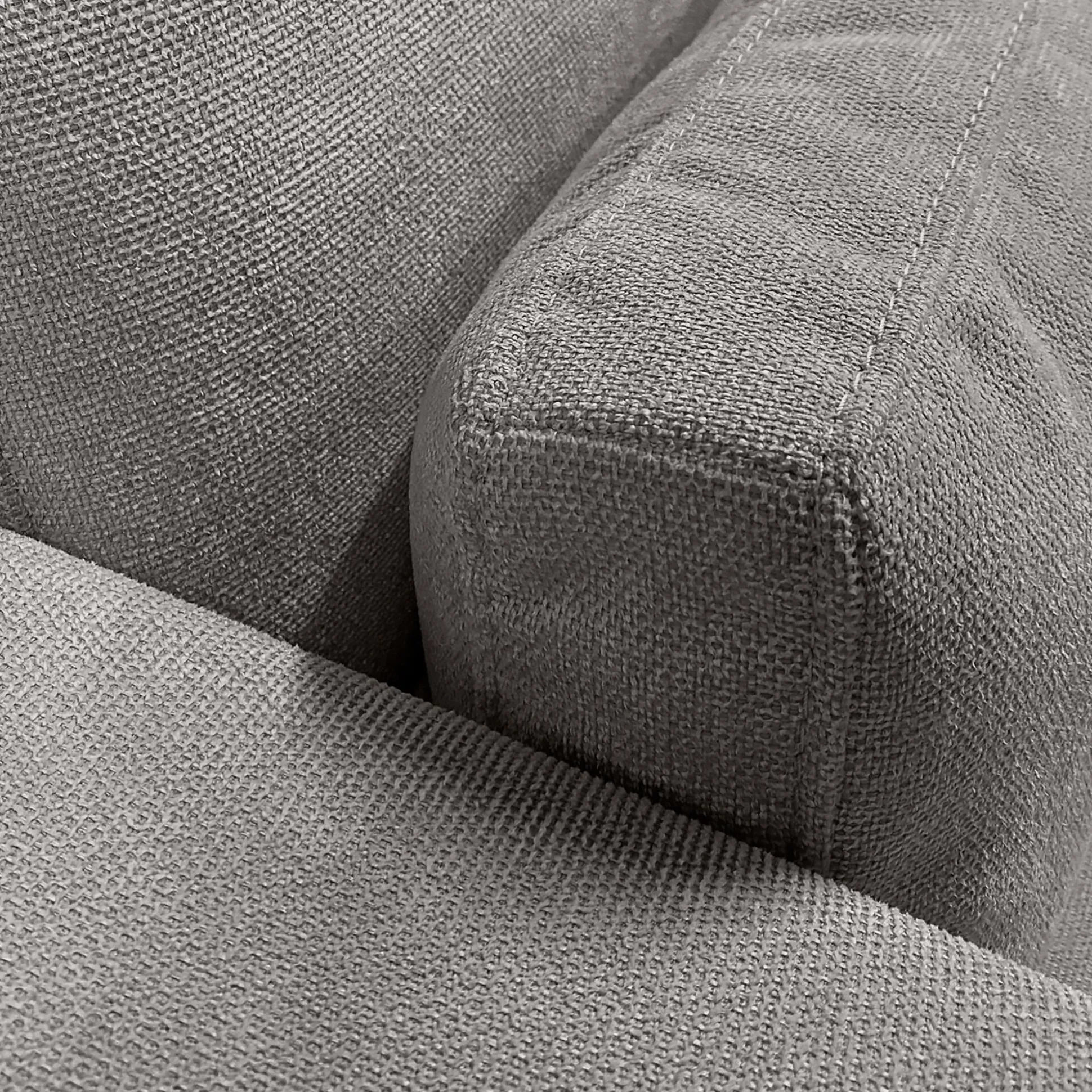 Canapé 5 places fixe en tissu Bloq - gris moyen