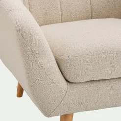 Canapé 2 places fixe en tissu bouclette monza - beige