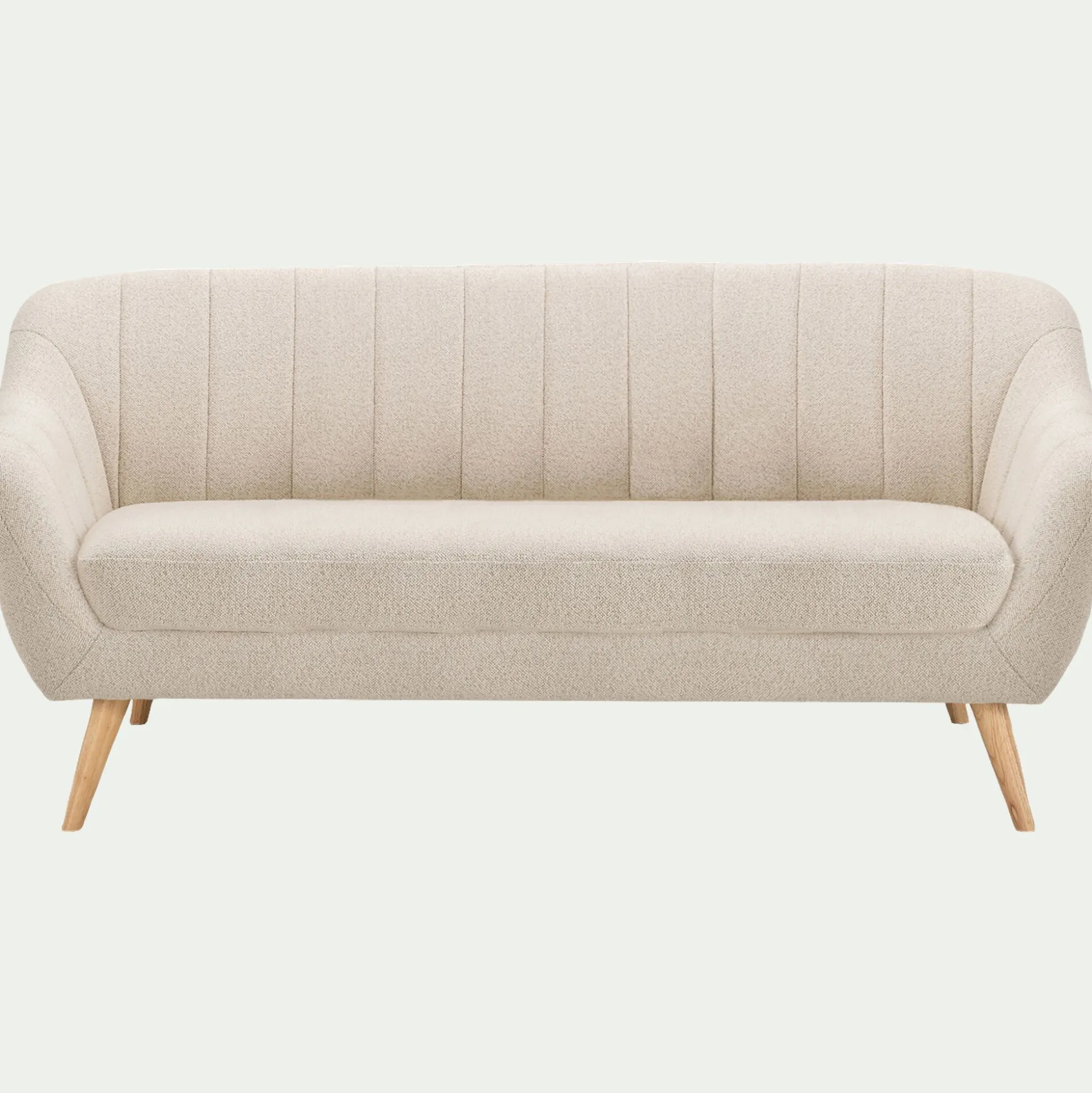 Canapé 3 places fixe en tissu bouclette monza - beige