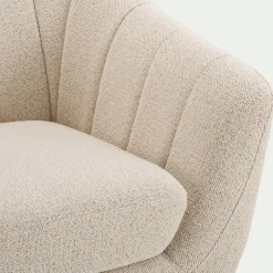 Canapé 3 places fixe en tissu bouclette monza - beige