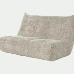 Canapé 3 places fixe en tissu chenille - beige roucas