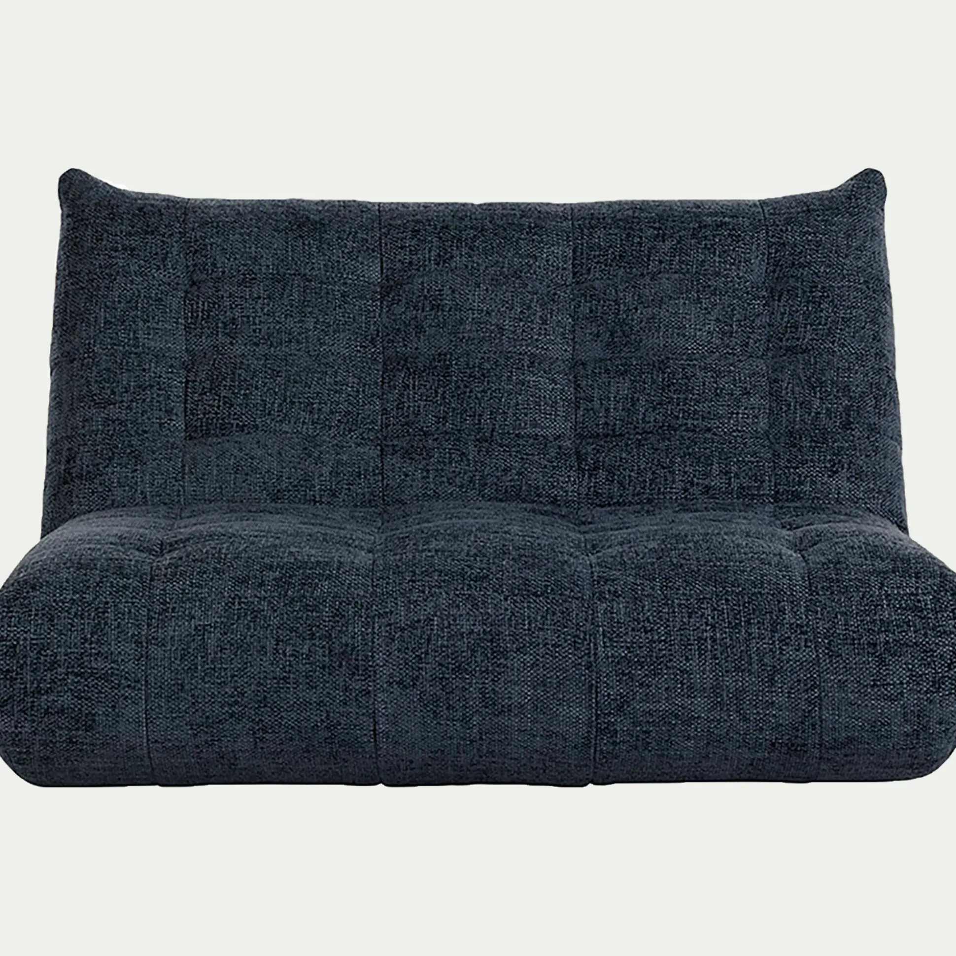 Canapé 3 places fixe en tissu chenille - bleu marine