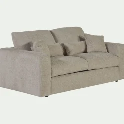 Canapé 3 places fixe en tissu chenille Benjo - beige roucas