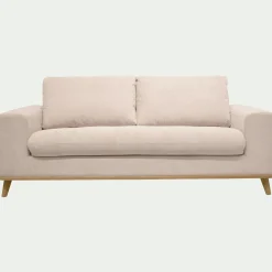 Canapé 3 places fixe en tissu crown - beige roucas
