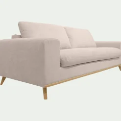Canapé 3 places fixe en tissu crown - beige roucas