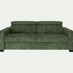 Canapé 3 places fixe en tissu Genesis avec accoudoirs 20cm - vert cèdre