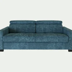 Canapé 3 places fixe en tissu Genesis avec accoudoirs 15cm - bleu figuerolles