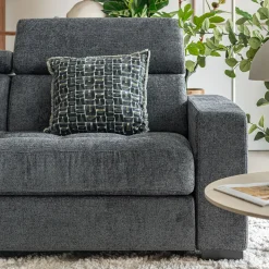 Canapé 3 places fixe en tissu Genesis avec accoudoirs 20cm - gris ardoise