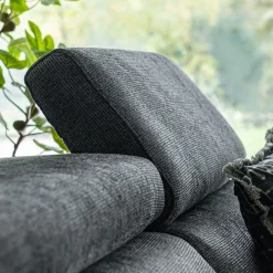 Canapé 3 places fixe en tissu Genesis avec accoudoirs 20cm - gris ardoise