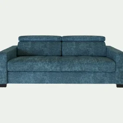 Canapé 3 places fixe en tissu Genesis avec accoudoirs 20cm - bleu figuerolles