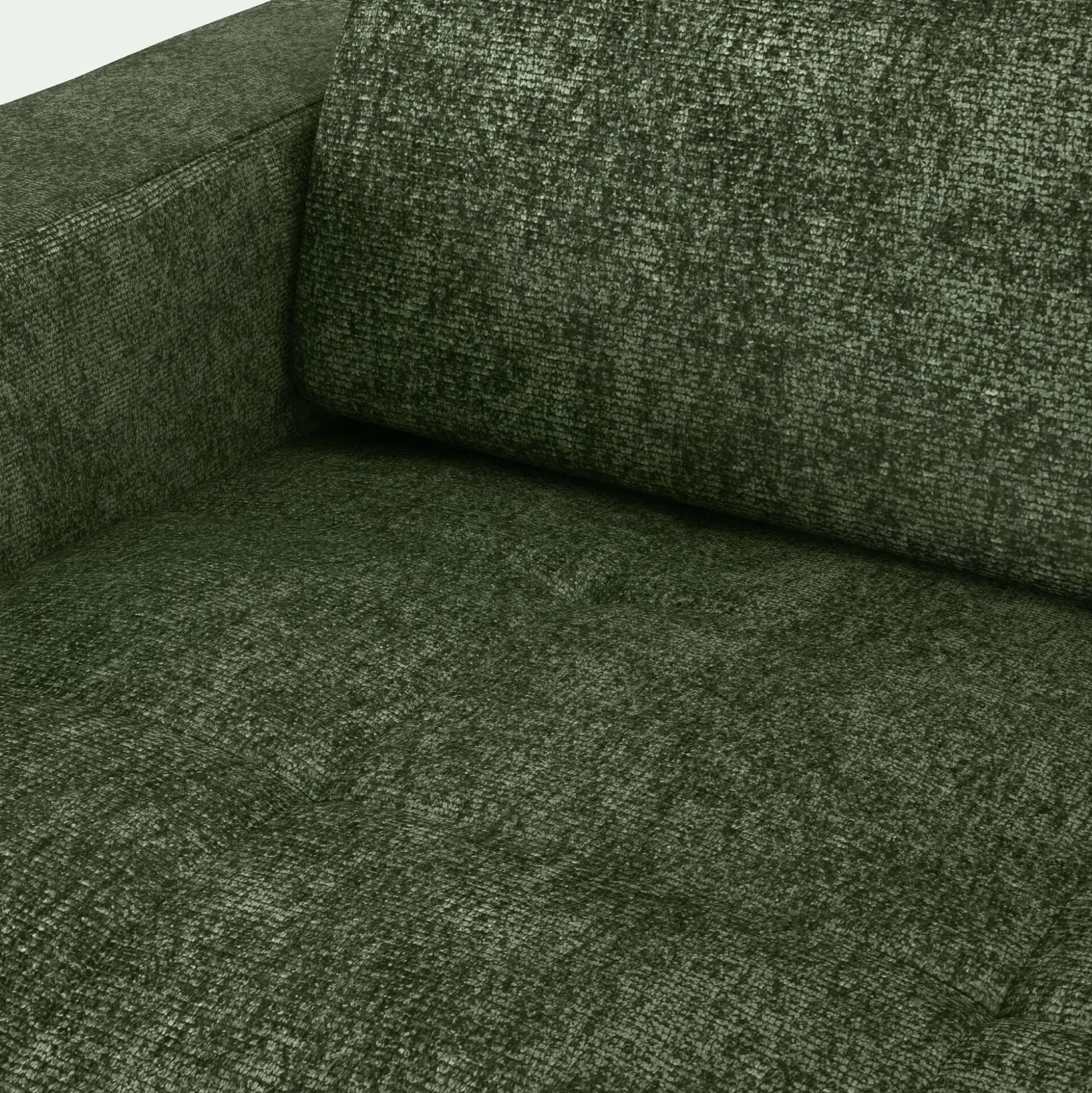 Canapé 3 places fixe en tissu Genesis avec accoudoirs 15cm - vert cèdre