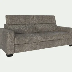 Canapé 3 places fixe en tissu Genesis avec accoudoirs 20cm - beige alpilles