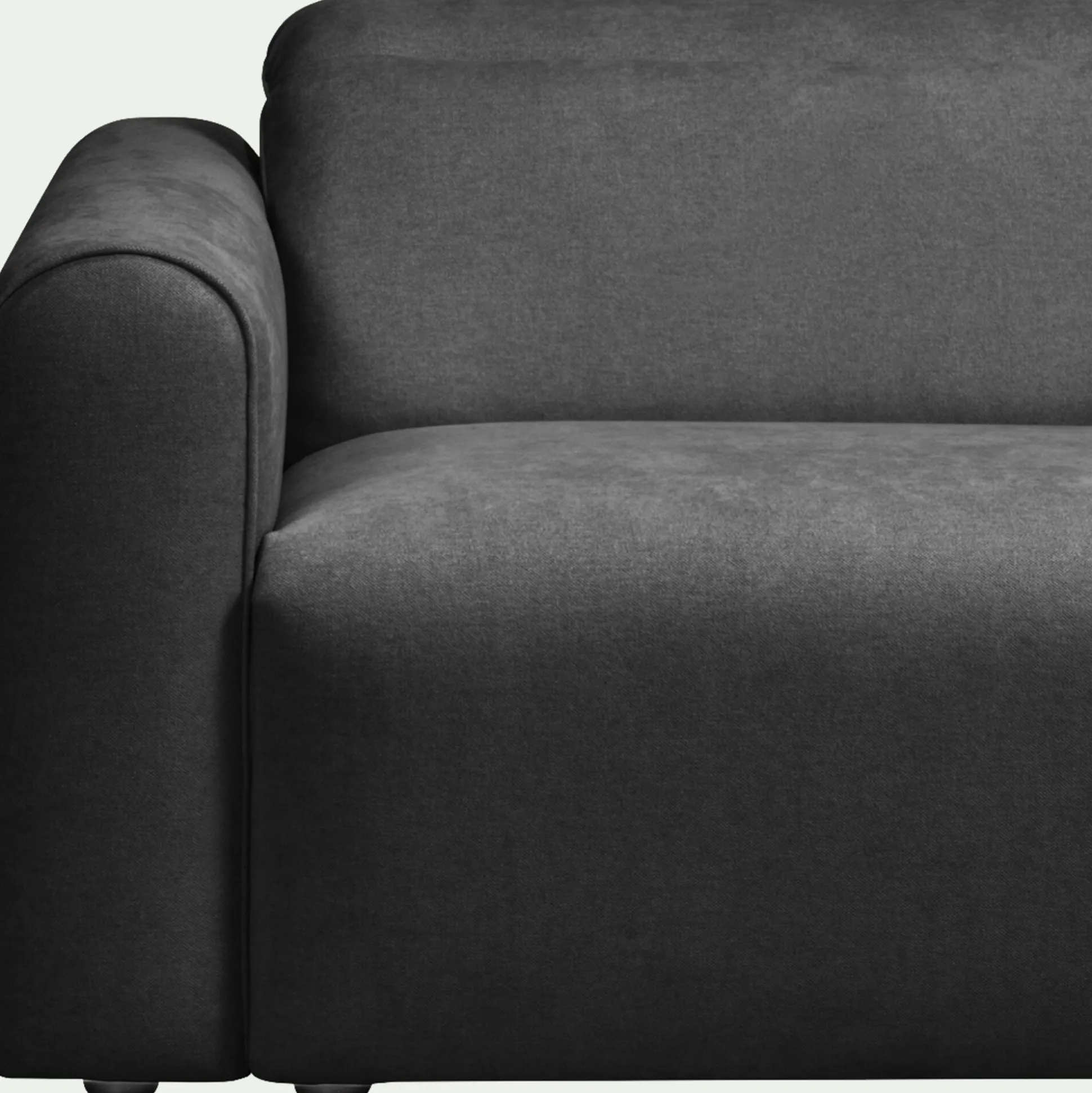 Canapé 3 places fixe en tissu - gris anthracite