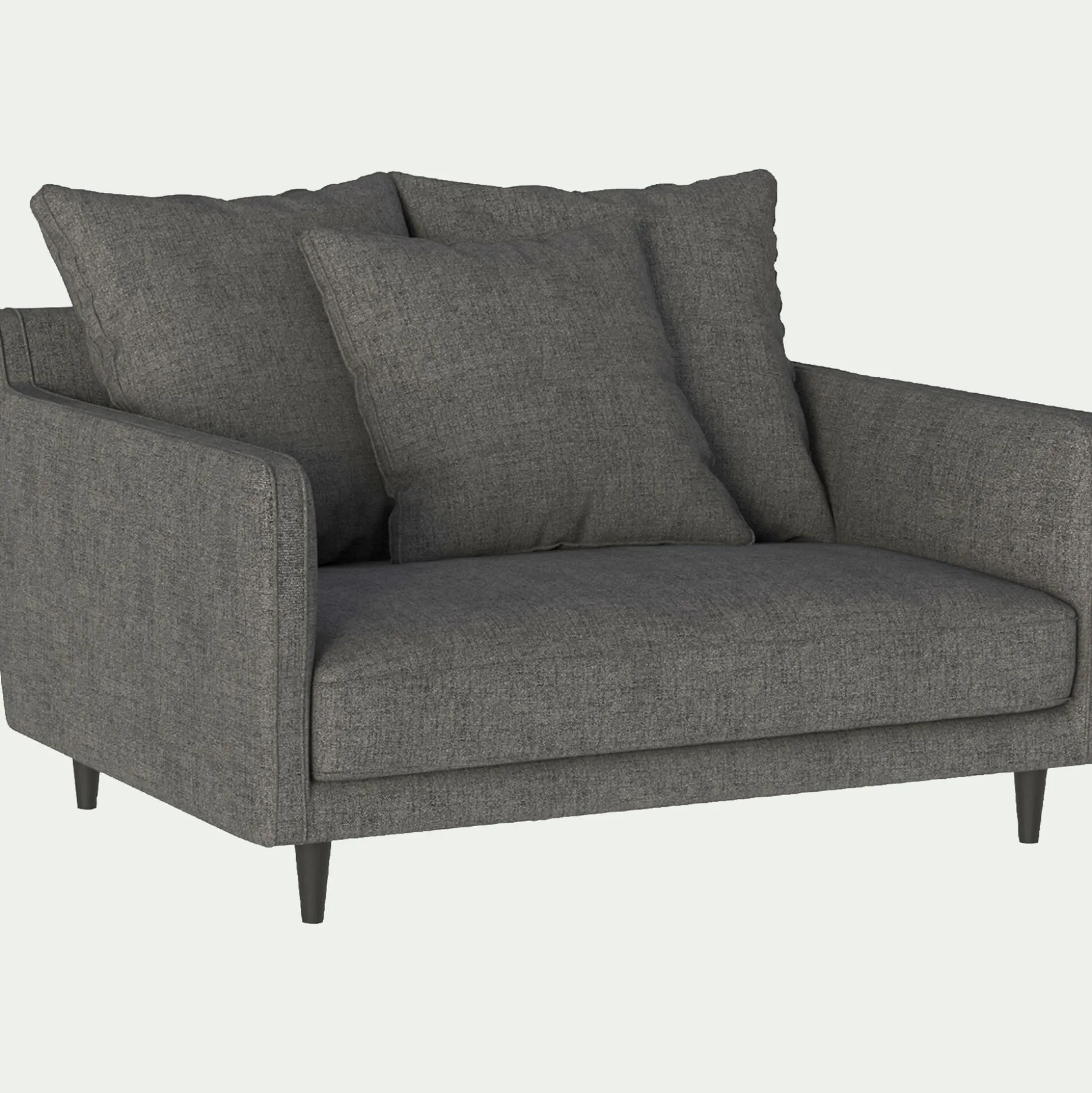 Canapé 1,5 places fixe en tissu - gris restanque