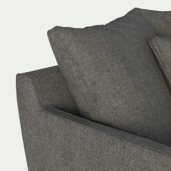 Canapé 1,5 places fixe en tissu - gris restanque