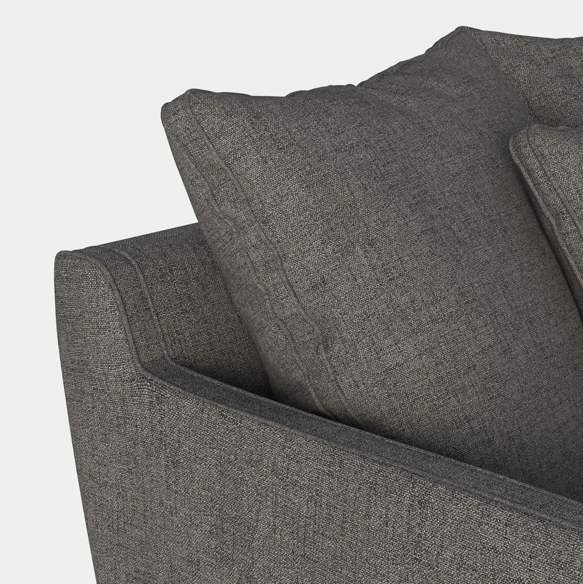 Canapé 1,5 places fixe en tissu - gris restanque