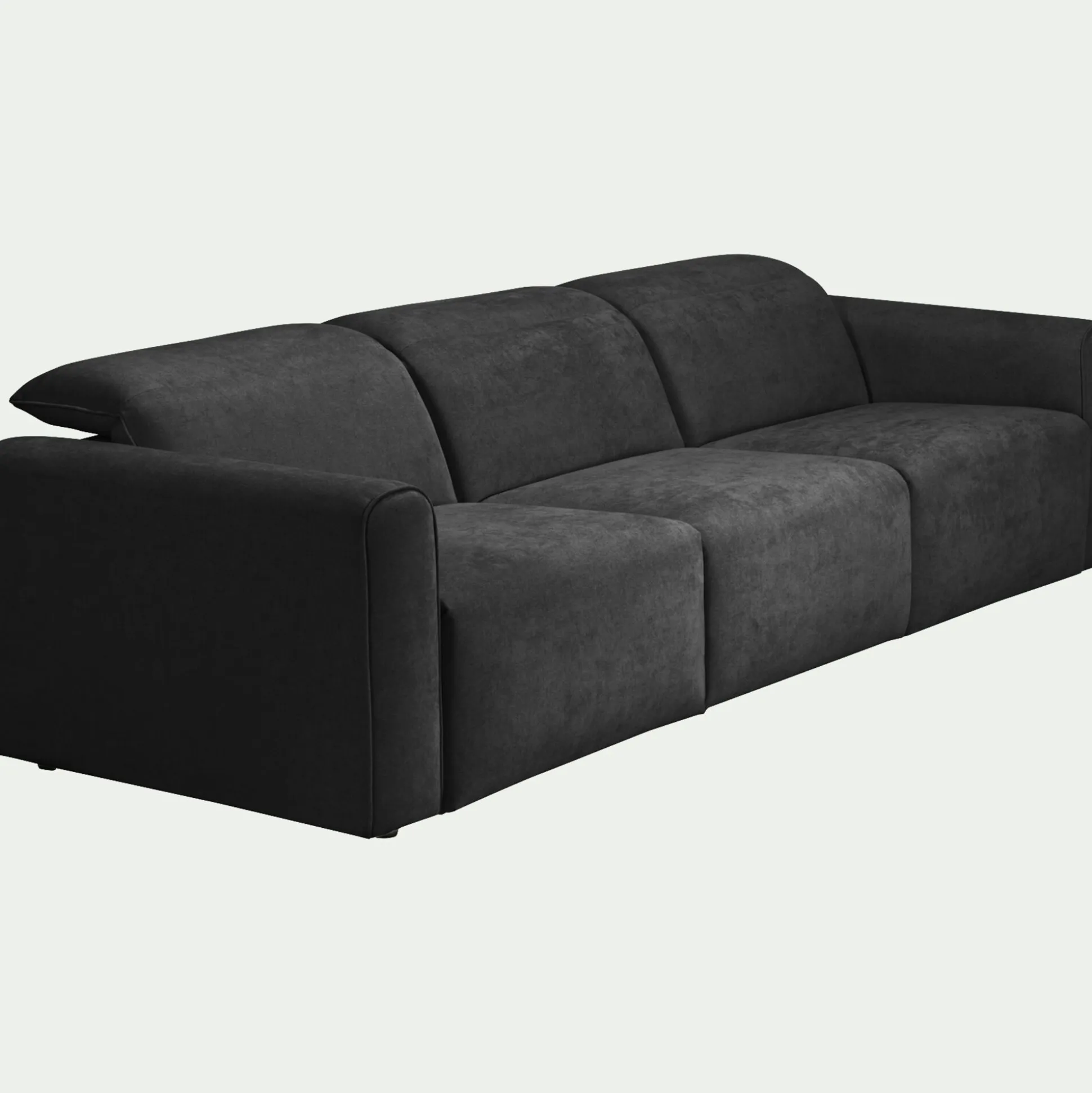Canapé 5 places fixe en tissu - gris anthracite
