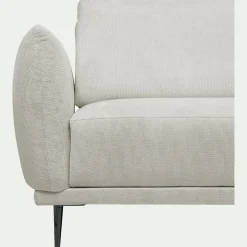 Canapé 2 places fixe en tissu memphis avec fonction avance-recul - beige roucas