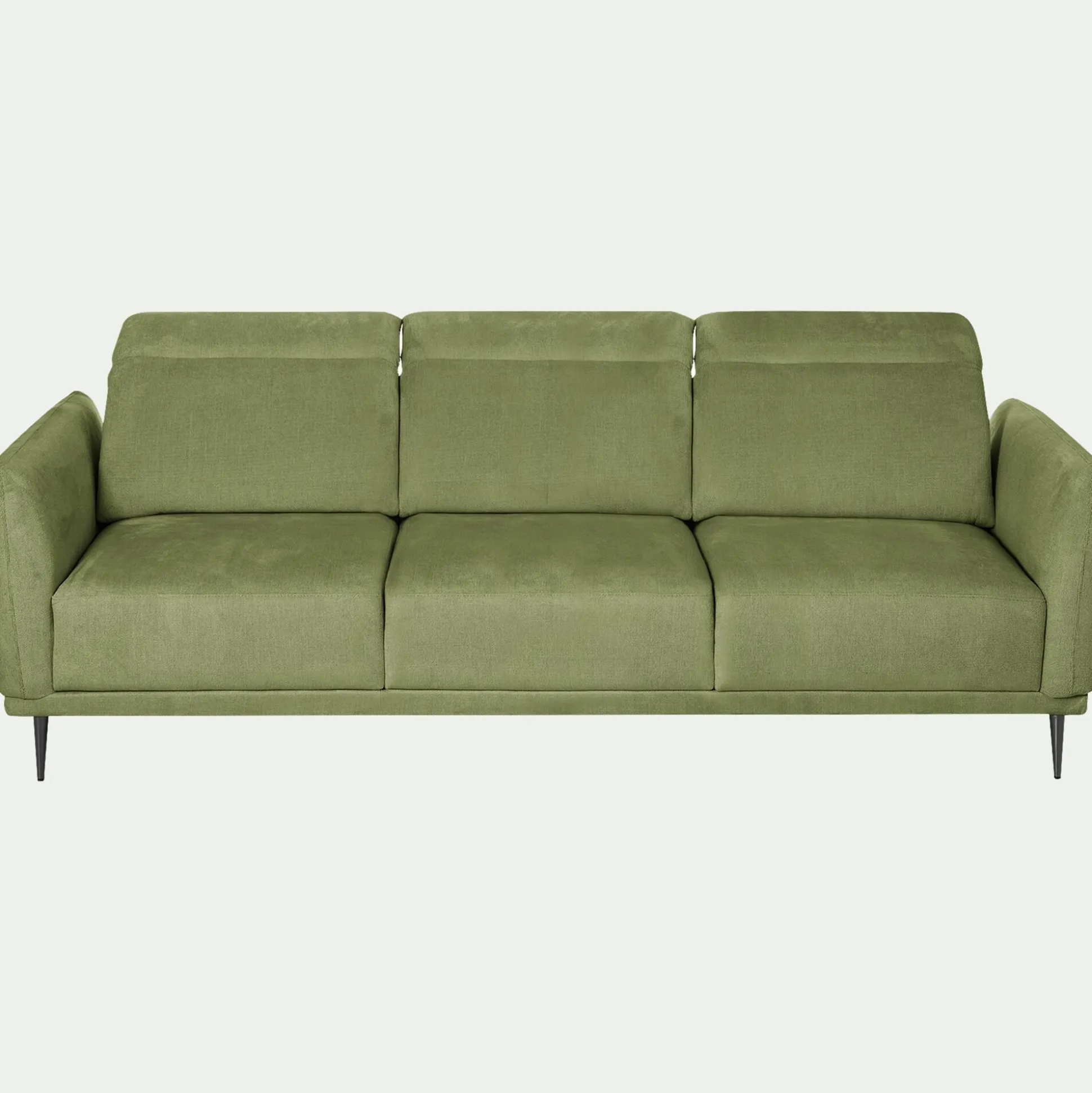Canapé 4 places fixe en tissu memphis avec fonction avance-recul -vert cèdre