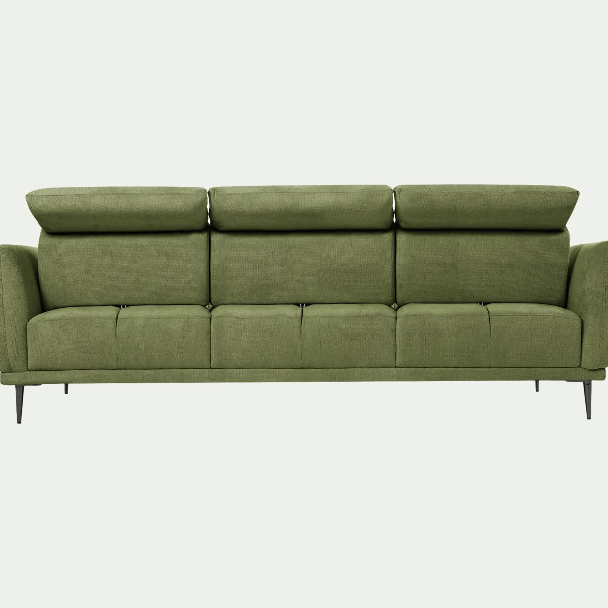 Canapé 4 places fixe en tissu memphis avec fonction avance-recul -vert cèdre