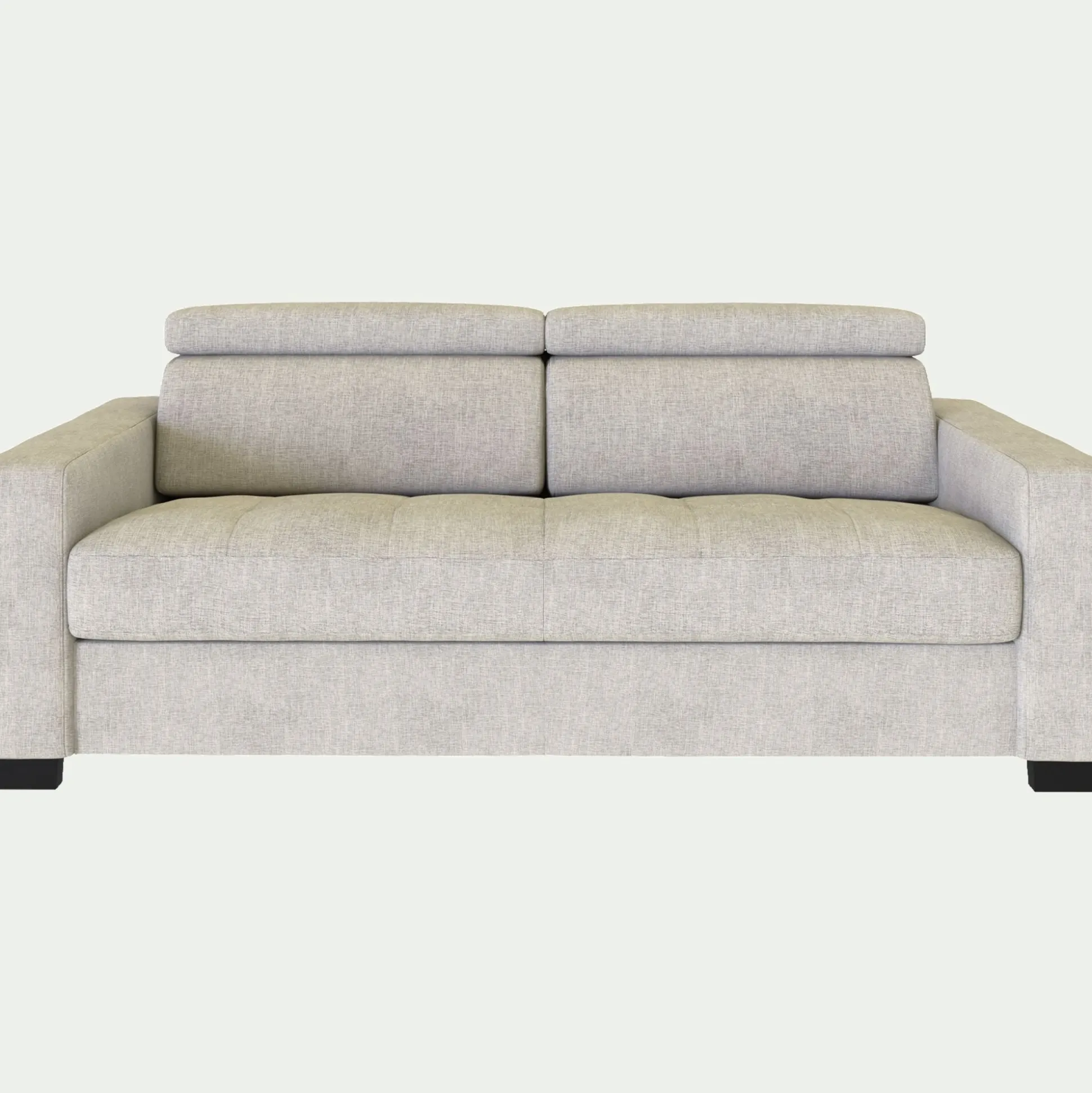 Canapé 2 places fixe en tissu monclar avec accoudoirs 20cm - beige roucas