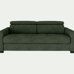 Canapé 3 places fixe en tissu monclar avec accoudoirs 15cm - vert cèdre
