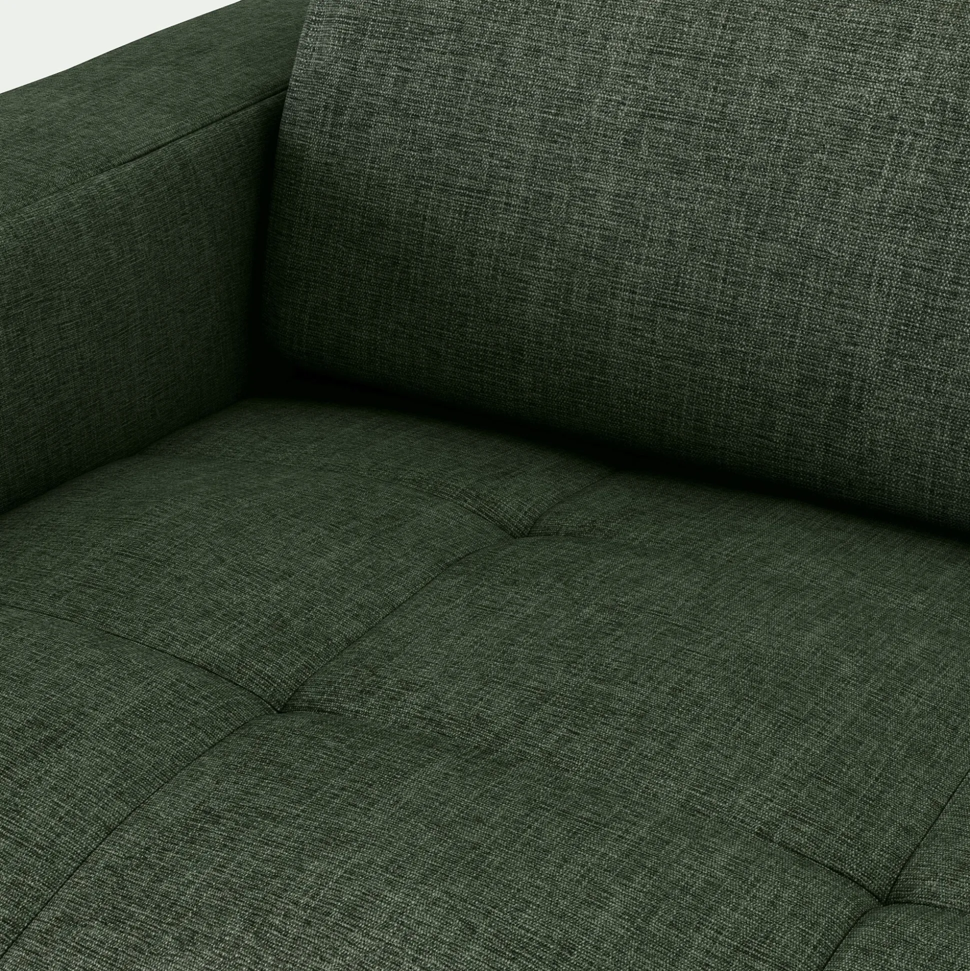 Canapé 3 places fixe en tissu monclar avec accoudoirs 15cm - vert cèdre