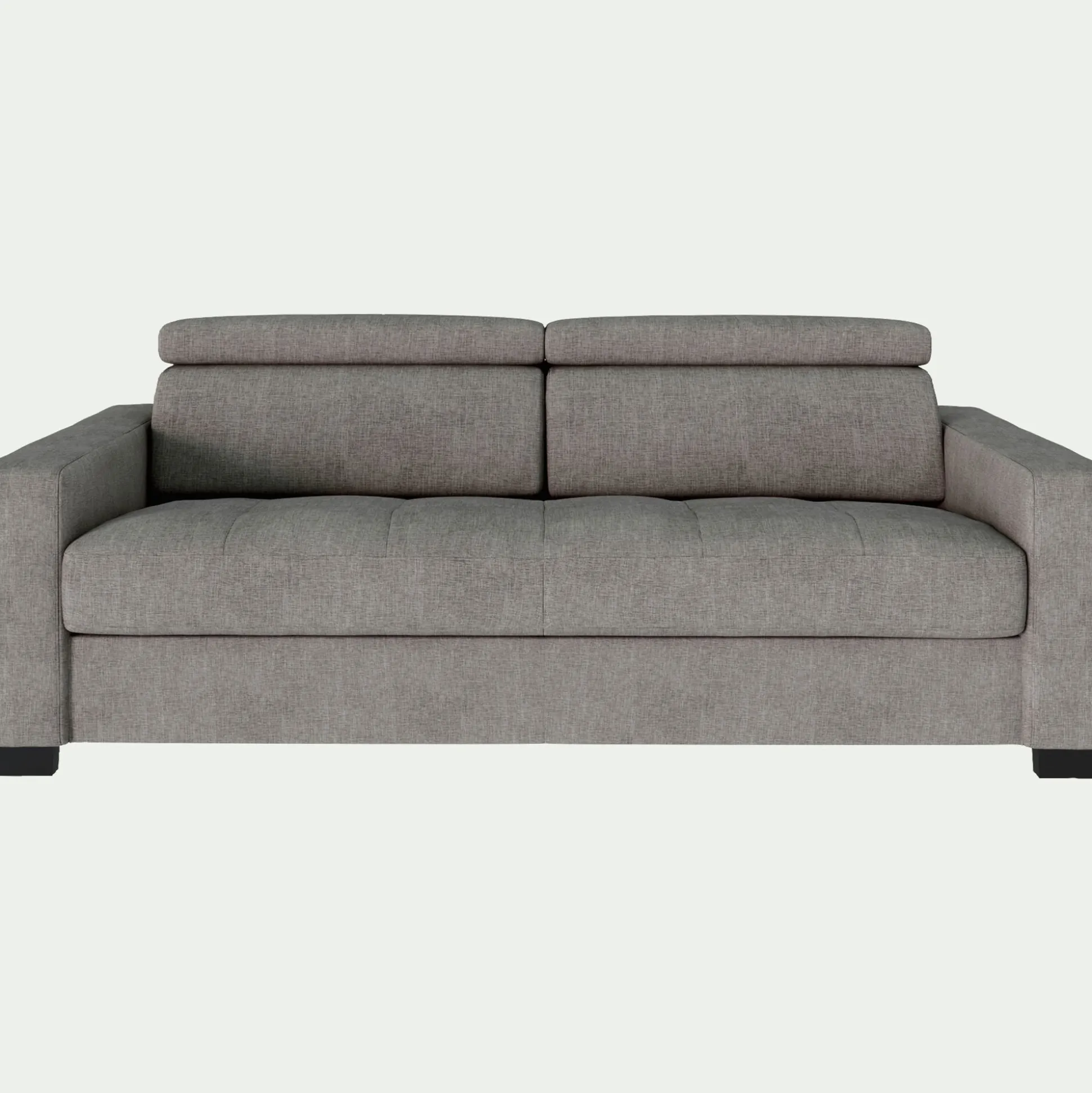 Canapé 3 places fixe en tissu monclar avec accoudoirs 20cm - taupe