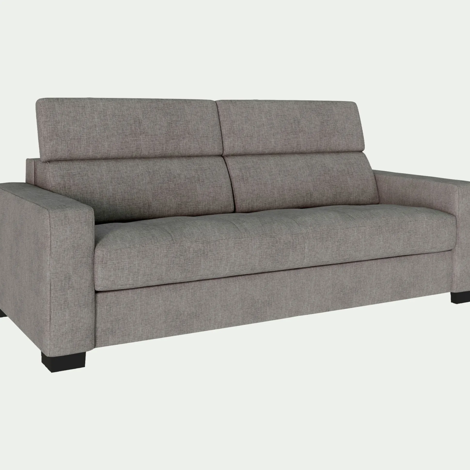 Canapé 3 places fixe en tissu monclar avec accoudoirs 20cm - taupe