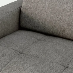 Canapé 3 places fixe en tissu monclar avec accoudoirs 20cm - taupe