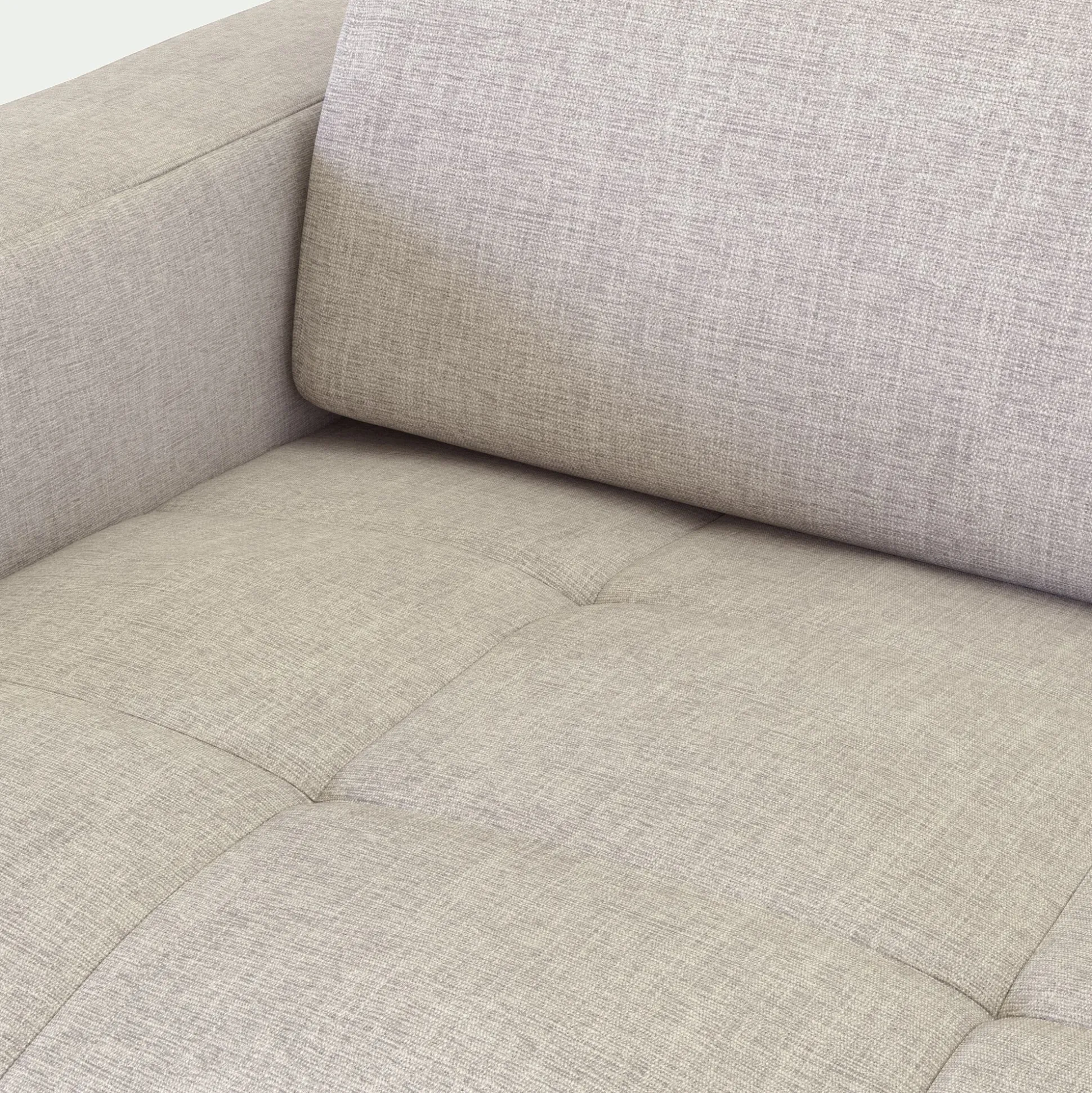 Canapé 3 places fixe en tissu monclar avec accoudoirs 20cm - beige roucas