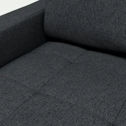 Canapé 2 places fixe en tissu pop avec accoudoirs 15cm - gris anthracite