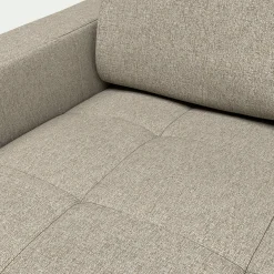 Canapé 2 places fixe en tissu pop avec accoudoirs 20cm - beige