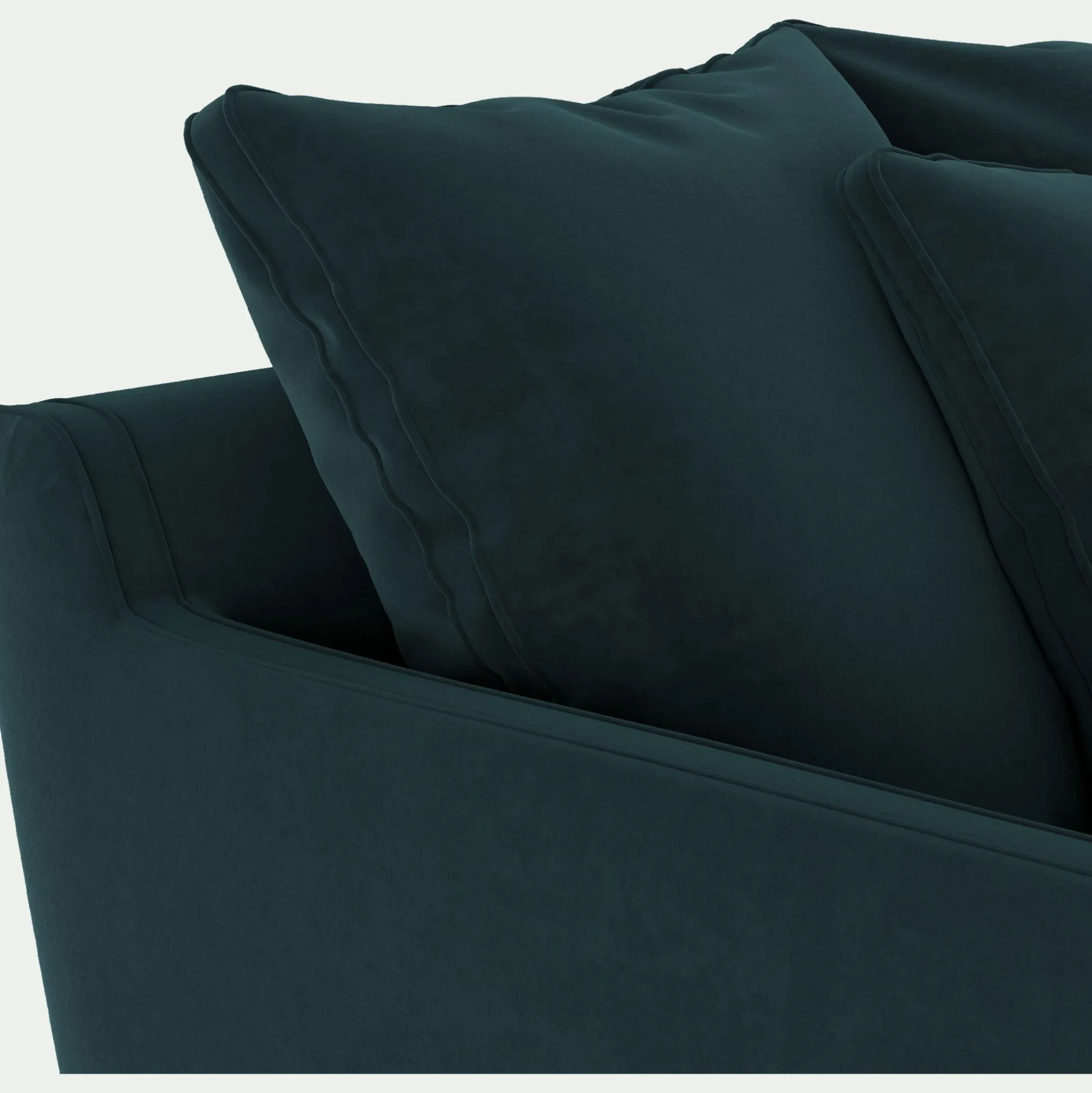 Canapé 1,5 places fixe en tissu velvet - bleu foncé